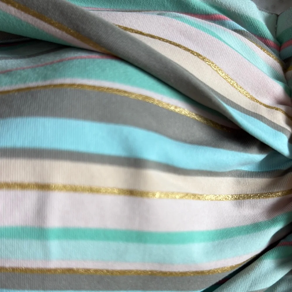 Lands' End Green and Pink Striped Tankini - Picture 2 of 11